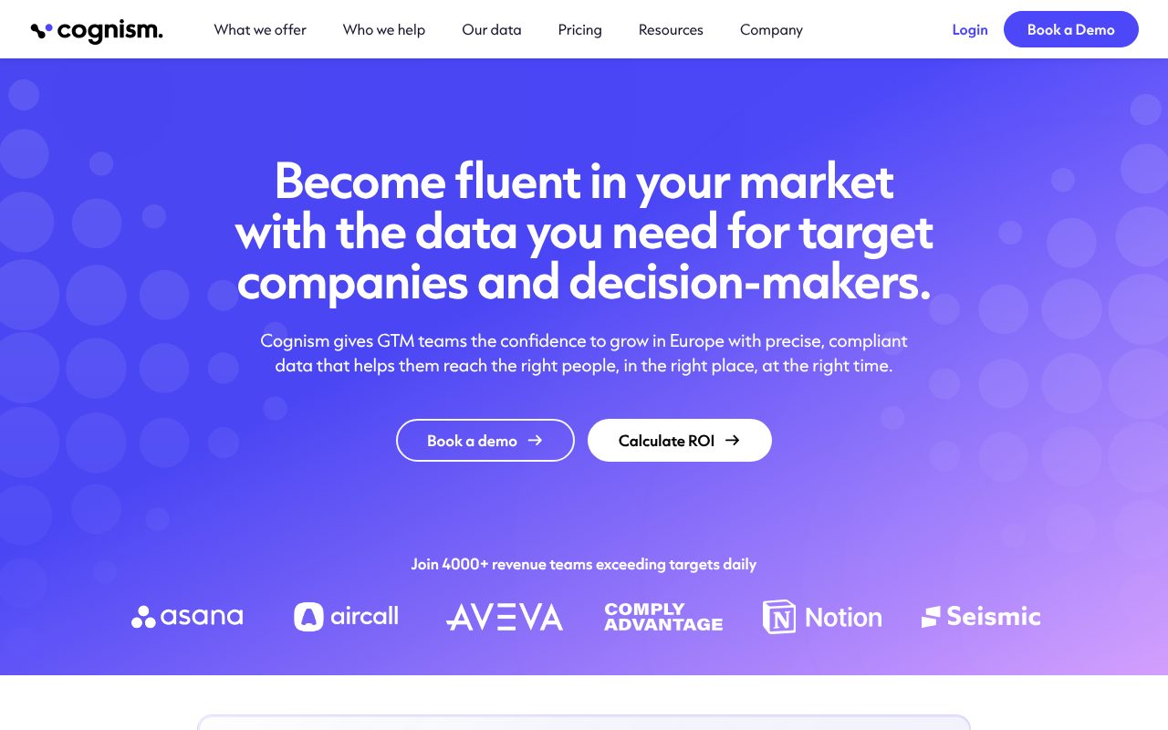 Cognism homepage - GDPR-compliant B2B sales intelligence with phone-verified Diamond Data
