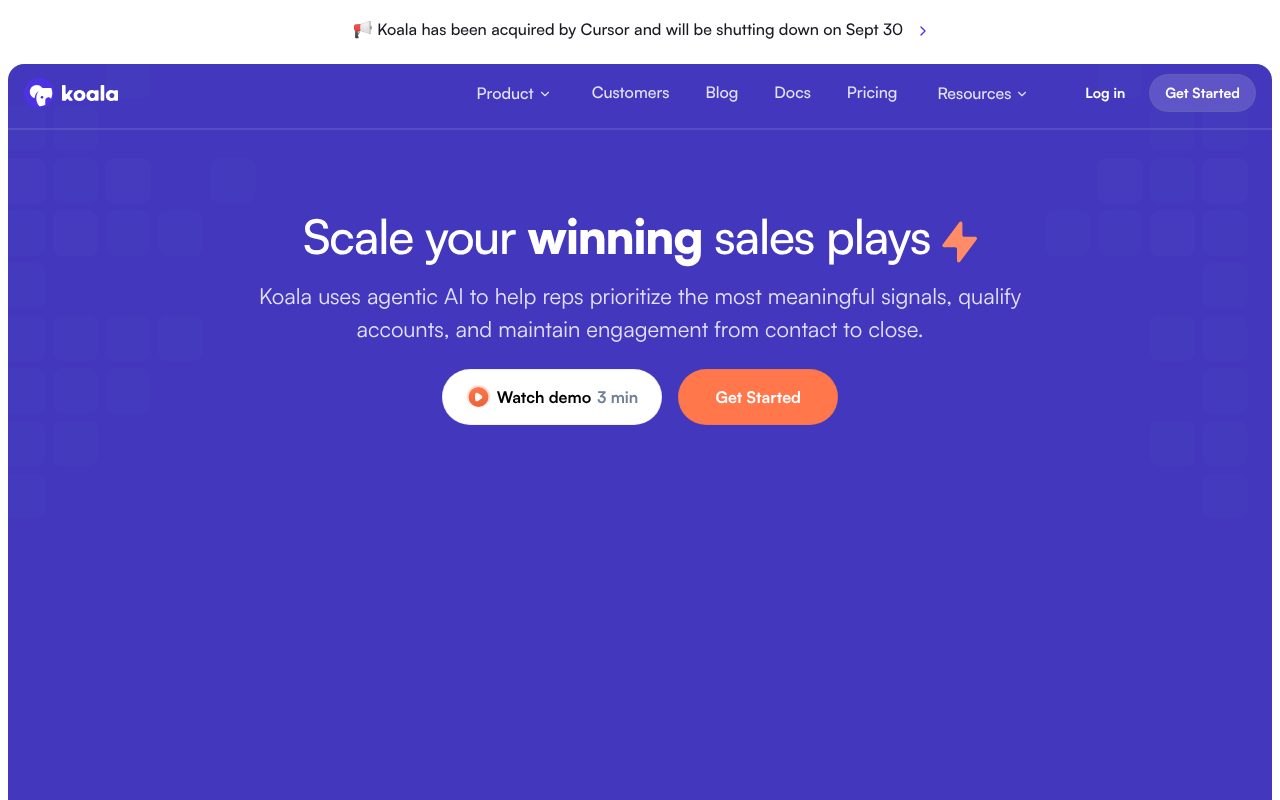Koala homepage - product usage signals and visitor identification for product-led growth companies