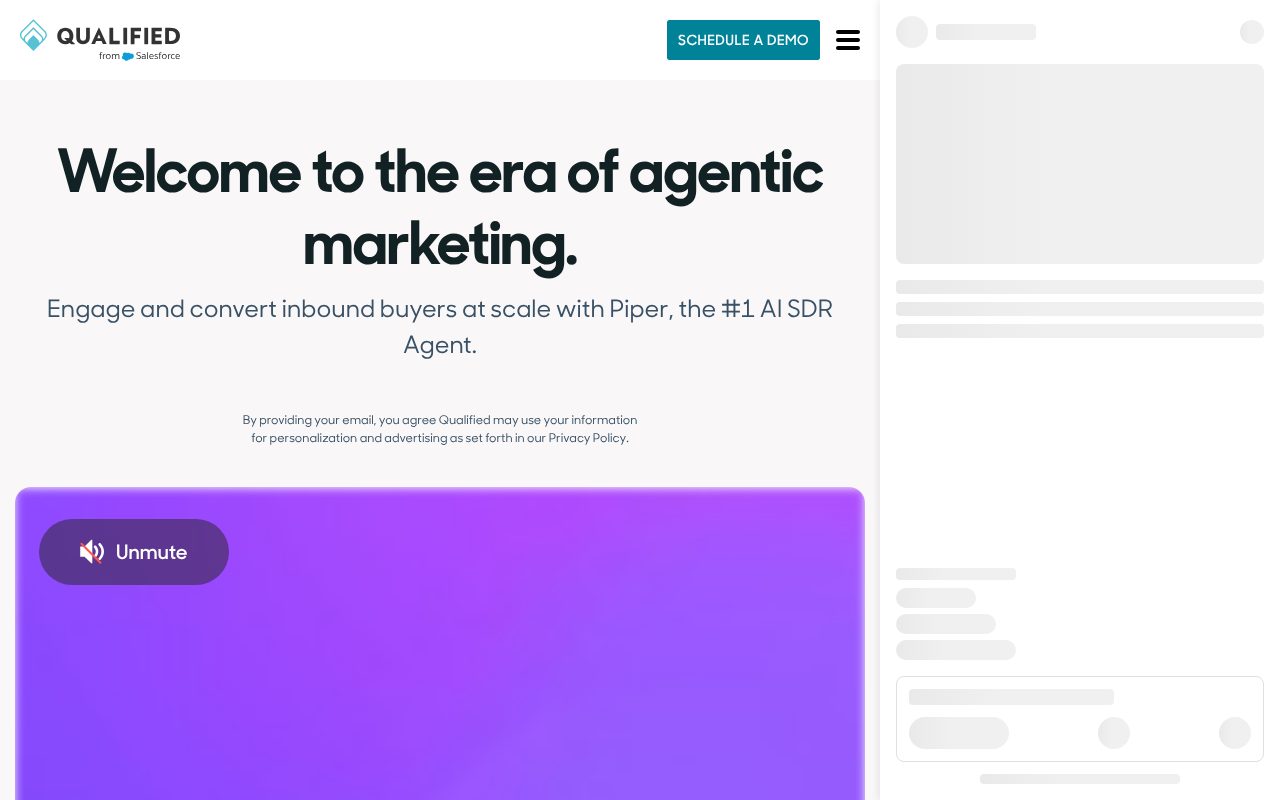 Qualified homepage - Salesforce-native AI chat and pipeline generation platform