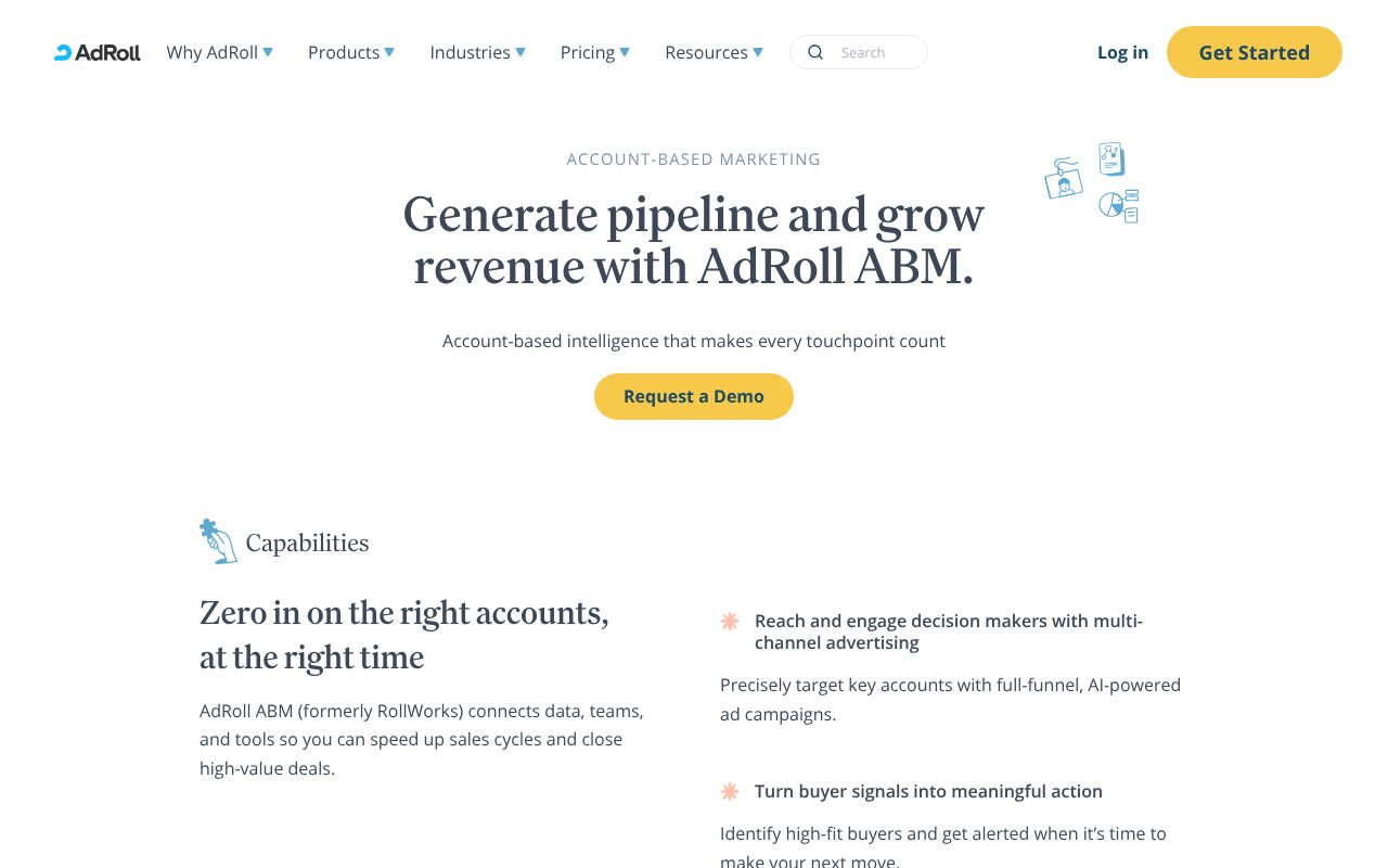 RollWorks homepage - mid-market account-based marketing platform from NextRoll